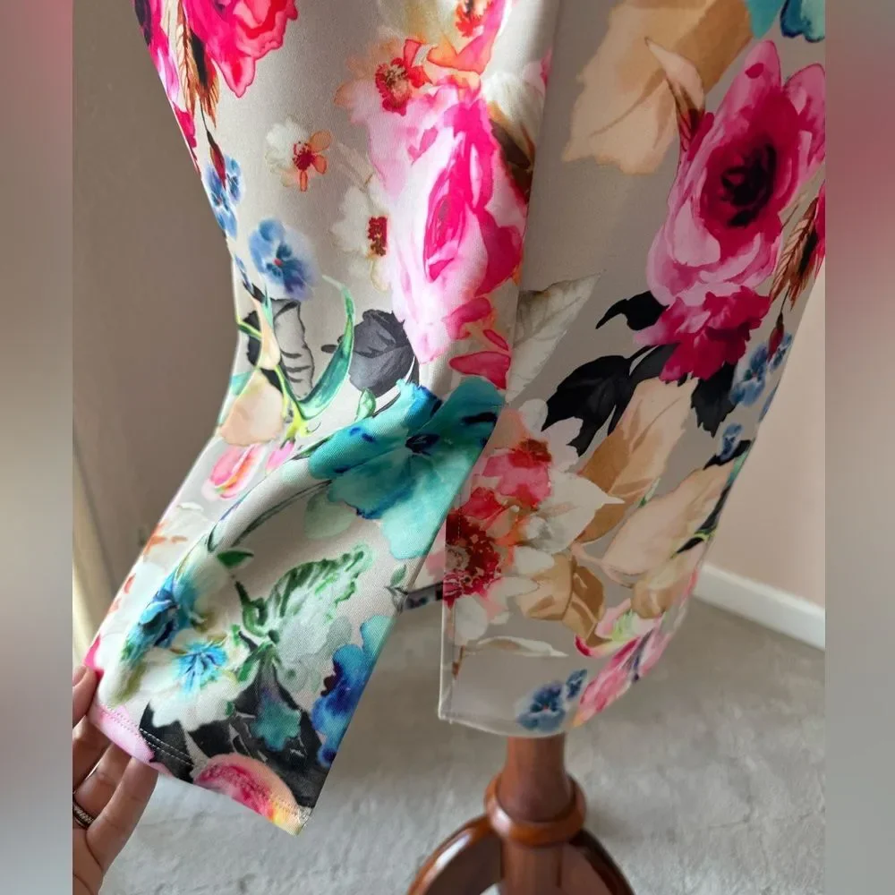 Gorgeous floral off the shoulder ASOS Scuba midi dress bodycon sz 8 wedding - Picture 6 of 12